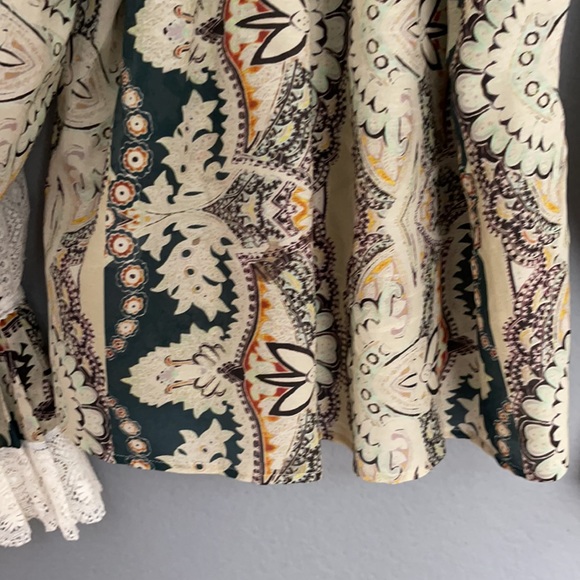 COPY - ETRO Printed Voluminous Blouse with Crochet Lace - Picture 6 of 7